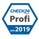 Siegel von Check24 als Profi seit 2019