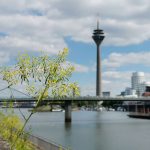 Medienhafen Düsseldorf im Frühling 2019. Fotografiert mit einem Huawei Mate Pro 20