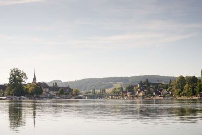 fotograf stein am rhein morgens sommer tag himmel querformat stadt wasser