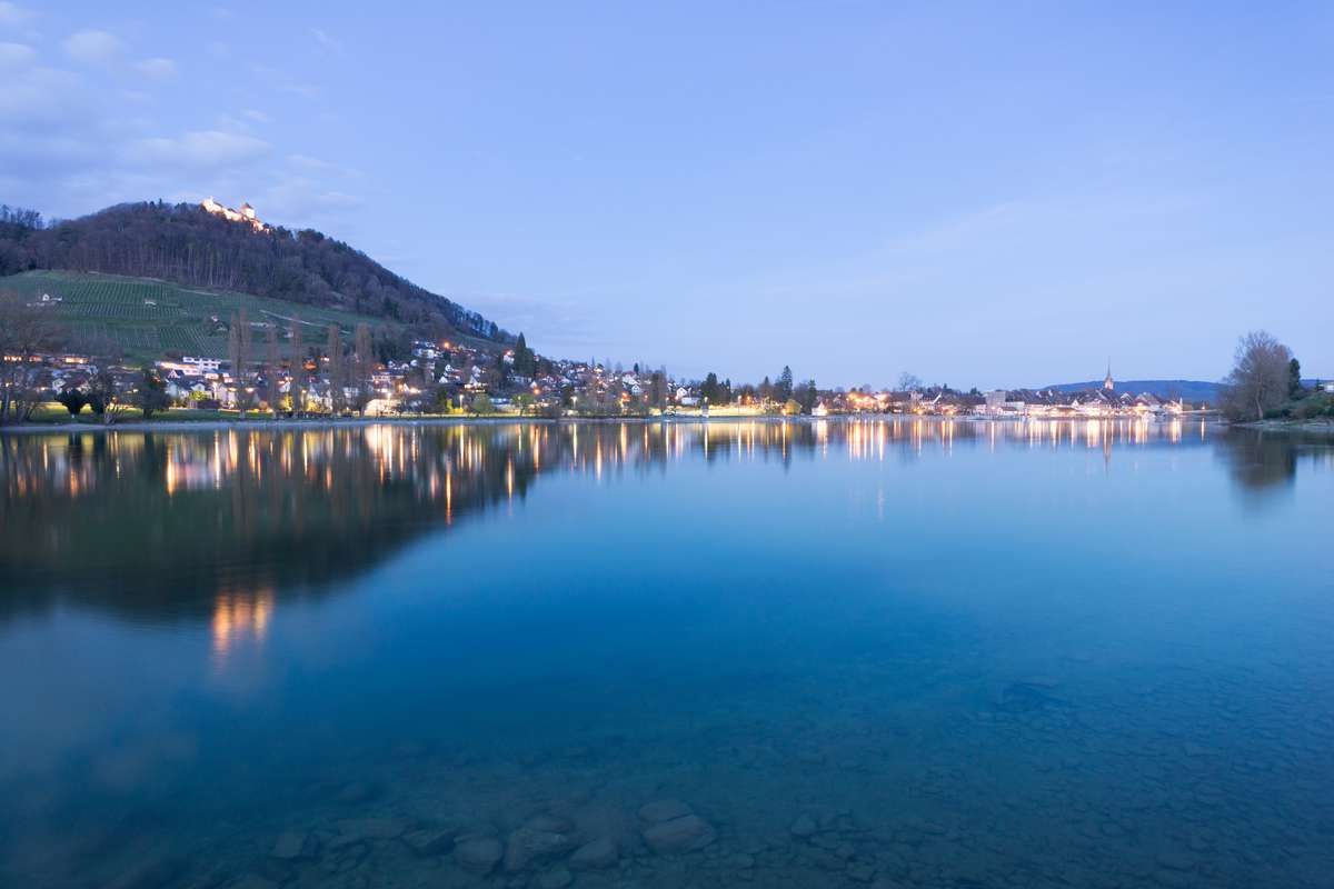 stein am rhein spiegelung abends blaue stunde schweiz 2017 ultraweitwinkel
